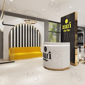 M & S Miroir carré ovale moderne et léger personnalisé de luxe Ensemble de meubles de <span class=keywords><strong>salon</strong></span> de coiffure Miroir de cheveux doré Design pour <span class=keywords><strong>salon</strong></span> de beauté - Product Image 4