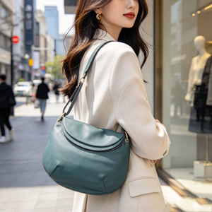 Sac à bandoulière en cuir véritable souple pour femme, sac à main à rabat avec sangle réglable et amovible - Product Image 6