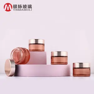 Lọ Thủy Tinh Mỹ Phẩm 30 Ml Miệng Rộng Sang Trọng Hộp Tròn Rỗng 30 Ml Với Nắp Vàng Hồng