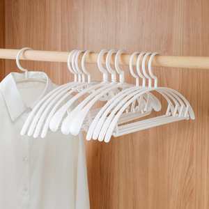 <b>Plastic</b> Clothes Hanger Round Non Marking Non Slip Household Coat Hanger For Clothes Trouser Tie Drying Rack - Product Image 1