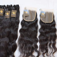 Extensions de cheveux vierges brésiliens bruts de vison avec fermeture à lacet frontales alignées sur les cuticules