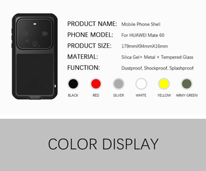 LOVE MEI potente armadura de Metal funda de teléfono para Huawei Mate 70 60 Pro + / Mate 70 Pro aluminio a prueba de golpes 360 funda de protección completa - Product Image 4