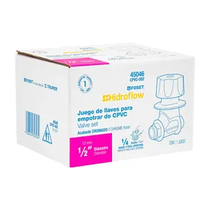 Caja con 5 unidades, juego de 2 llaves de CPVC 1-2 con manija, FOSET - Product Image 2