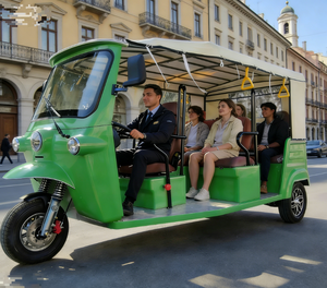 Tuk-tuk électrique certifié CEE & COC pour le marché européen, carrosserie ouverte, espace plus large de 1,5 m, tricycle passager pour le transport dans les zones touristiques - Product Image 6