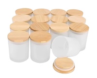 Bocaux à bougies de massage en bambou et bois, hermétiques, transparents, pour décoration intérieure, avec logo personnalisé, 540 ml, givrés, 10/18 oz, 10 onces, mini et grands