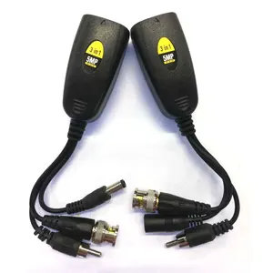 Hd-cvi/tvi/ahd Passive Video/audio Power Balun 8mp Bnc To Rj45 Cat5 Data Bhunder-Proof Transmitter Video Balun Video Power Balu