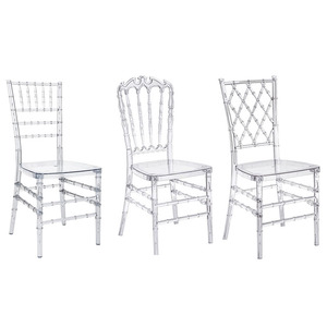 Yinma Manufacture Stackable White Clear Plastic Resin Crystal Event Chiavari Tiffany Weddings Phoenix Chairs