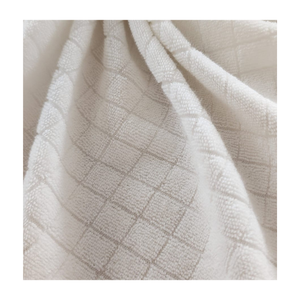Tissu en coton peigné jacquard doux et luxueux 240 g/m², tissé en maille éponge - Product Image 1