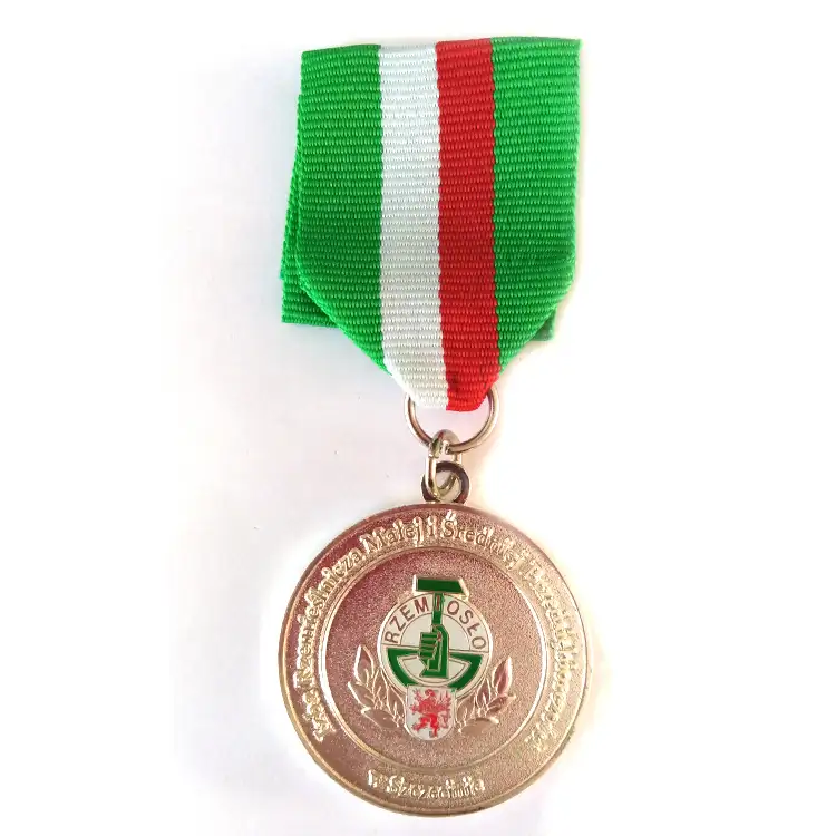 Haute classe Souvenir Médaille militaire médaillon doré avec boîte-cadeau en plastique