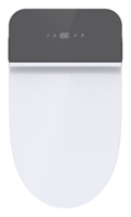 WC intelligent à poser au sol avec capteur de pied pour ouverture automatique du couvercle, siège chauffant, buse antibactérienne, télécommande, affichage numérique et chasse d'eau par siphon