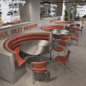 Banquette de restaurant en cuir en forme de U avec structure en bois massif, design moderne pour hôtel, salle à manger, bar à domicile - Product Image 5