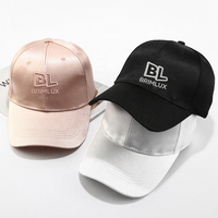 Gorra de Béisbol de 6 Paneles, Diseño de Visera de Satén con Aspecto de Seda y Spandex, Tela Ligera y Transpirable