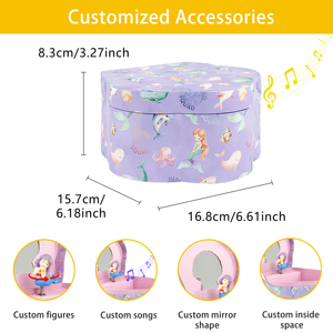 Caja de Música Giratoria Ecológica de Papel, Hecha a Mano, con Espejo Incorporado, Melodía Personalizable, para Recuerdos de Fiesta de Cumpleaños Infantiles, Venta al Por Mayor - Product Image 4