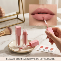 Rouge à lèvres liquide mat vegan personnalisé avec logo, imperméable, longue tenue, effet velours, teinte lèvres lisse, maquillage de luxe, fournisseur en gros