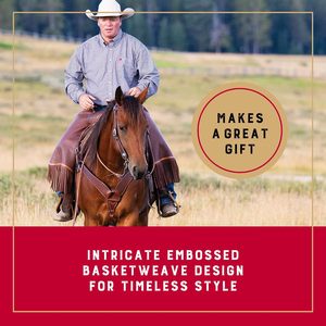 Têtière Western Weaver en Cuir Véritable Marron, Accessoire d'Équitation Style Cowboy - Product Image 4