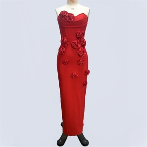 ZHEZHE Luxury Quality Women <strong>Sexy</strong> <strong>Party</strong> 3D Floral Unique Tube Bandage Maxi Dress Sleeveless Slim Fit Elegant Evening Long Dresses - Product Image 6