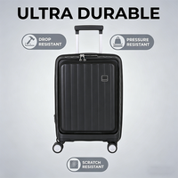Valise de voyage d'affaires tendance en PP rigide avec serrure TSA, port USB, roues silencieuses et anti-rayures