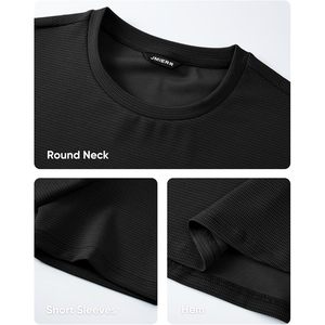 T-shirt en tricot texturé pour homme FOXA, manches courtes, respirant, coton et élasthanne, décontracté, pour la salle de sport, l'entraînement, l'athlétisme - Product Image 6