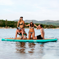 Plateforme flottante gonflable personnalisée en EVA avec tapis antidérapant, transat, pont flottant pour yacht, quai, lit flottant, radeau, plateforme de pêche