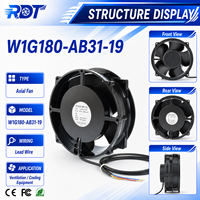 Ventilador de Refrigeración Compacto EC W1G180-AB31-19, Rendimiento de Refrigeración Industrial Duradero, Refrigeración para Gabinetes de Servidores, Circulación de Aire Confiable