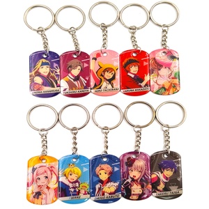Wholesale Metal Key Chains Blank Sublimation Custom Stainless Steel Epoxy <b>Keychain</b> Japanese <b>Anime</b> Character <b>Keychain</b> Accessories - Product Image 2