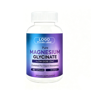 Cápsulas de Glicinato de Magnesio de Marca Privada con Baja Dosis de Zinc Quelado, Suplemento Diario de Apoyo Mineral - Product Image 1