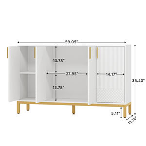 <span class=keywords><strong>Buffet</strong></span> de luxe de 59 pouces, armoire de rangement moderne, meuble de cuisine, <span class=keywords><strong>buffet</strong></span> avec 4 portes - Product Image 6