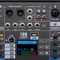 Mezclador de Audio Profesional de 12 Canales con 100 DSP / RGB / BT 5.0 / Reproducción USB / 7 EQ / Alimentación Phantom de 48V para Grabación en Estudio