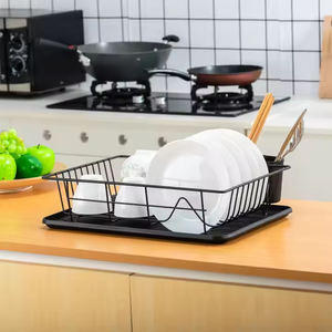Popular al por mayor: Escurridor de <span class=keywords><strong>platos</strong></span> moderno de acero inoxidable para cocina, <span class=keywords><strong>estante</strong></span> multifuncional de almacenamiento para encimera, no plegable - Product Image 5