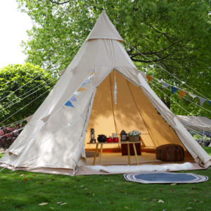 Lều Teepee Màu Trắng Vải Bạt Chống Thấm Nước 4M Chịu Lực Nặng Lều Nóng Teepee Lều Tiệc Tipi - Product Image 2