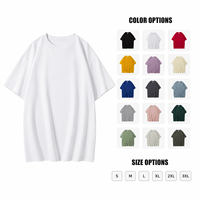 T-shirt en coton blanc de haute qualité, coupe oversize à épaules tombantes, personnalisable avec logo imprimé, tissu épais, pour homme