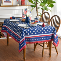 Nappe de table moderne personnalisable Horaldaily 4 juillet 60x84 pouces, écologique, tissée, à motifs floraux, imperméable, patriotique américaine, pour fête