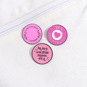 Großhandel Rosa Emaille Runde Anstecknadeln für Kleidung, Rucksack, Hut, Broschen, Abzeichen, Accessoires, Märchen-Thema, Souvenir-Geschenk für Freunde - Product Image 2