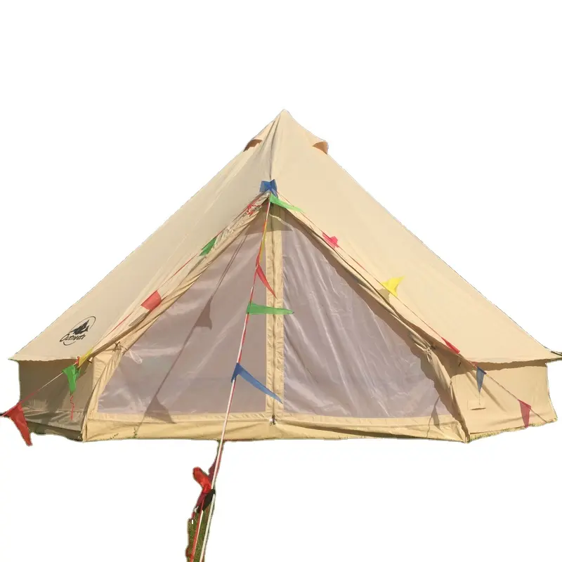 सैन्य रंग लक्जरी केबिन के लिए 5m 100% कपास कैनवास कपड़े घंटी तम्बू बिक्री