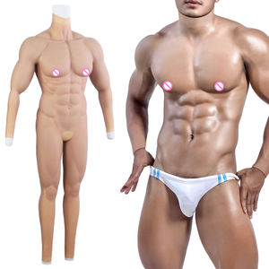 Combinaison de corps en silicone réaliste avec <span class=keywords><strong>faux</strong></span> <span class=keywords><strong>muscles</strong></span> pectoraux et <span class=keywords><strong>bras</strong></span>, simulation artificielle des <span class=keywords><strong>muscles</strong></span> abdominaux pour travestis et cosplay - Product Image 2
