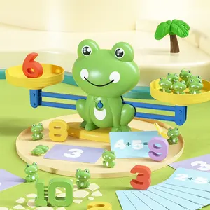 2024 nuovo alfabeto educativo montessori parole di apprendimento della matematica gioco da tavolo giocattoli di plastica rana bilancia giocattolo per bambini