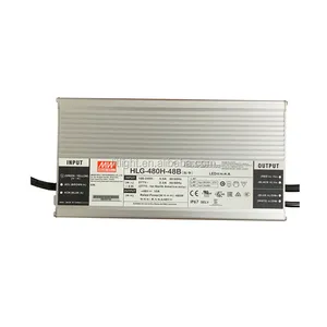 Orijinal MeanWell anahtarı güç kaynağı su geçirmez IP67 kısılabilir 480W ortalama kuyu LED sürücü HLG-480H-48B