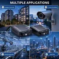 Convertidor de Medios de Fibra Gigabit ZTRS, 4 Puertos 10/100/1000M RJ45 1000BASE-LX SC, Convertidor Ethernet Óptico No Administrado para Cámara IP