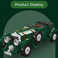 MOULD KING 10166 Kit de construction éducatif de mini-modèles de luxe, voiture vintage en plastique à assembler avec souffleur, jouet pour enfants