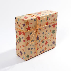 Vente en gros d'usine Papier d'emballage cadeau imprimé kraft 43*300 cm Emballage en papier kraft - Product Image 1