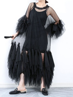 Robe longue élégante Bettergirl Fashion pour l'été, nouvelle collection, avec ourlet multi-niveaux plissé, jupe en maille pour les vacances