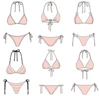 Ensemble de maillot de bain deux pièces pour femme grande taille, haut de gamme, uni, avec logo, à nouer devant, respirant, micro-soutien-gorge push-up