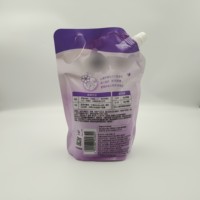 Pochette souple personnalisée avec bec verseur en PE, résistante à l'humidité, thermoscellable, imprimée en héliogravure pour lessive liquide et recharge de soupe