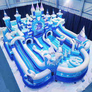 Château gonflable d'extérieur pour enfants avec toboggan, jeux Frozen, en PVC, facile à installer, parcours d'obstacles gonflable - Product Image 5