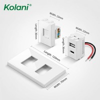 Prise de charge rapide USB-A et USB-C Gigabit RJ45 CAT6, plaque double module encastrée 120, pour hôtels et bureaux, directement de l'usine