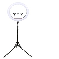 Anneau lumineux LED circulaire de 22 pouces (56 cm) avec trépied réglable pour selfie et photographie
