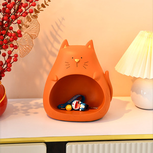 Lying Cat Fruit Plate Resin Snack Bowl Multi-Purpose Home Decor Storage Dish Animal Shape Coffee Table Accessory - Product Image 2