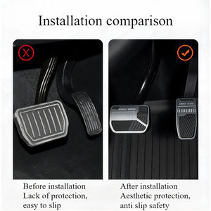 Накладки на педали для Tesla Model <span class=keywords><strong>3</strong></span>/Y/<span class=keywords><strong>3</strong></span>+/Y Juniper 2017-2025 из алюминиевого сплава: накладки на педали акселератора, газа, тормоза - Product Image 2