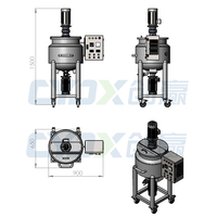CYJX 30L réservoir de mélange de liquide homogénéisateur de réacteur de chauffage électrique 60L de qualité alimentaire avec équipement de mélange homogène de chauffage