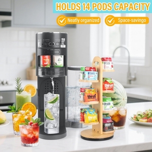 Organisateur de capsules de café en bois rotatif à 360 degrés, support de rangement multifonctionnel pour dosettes de café, sachets de thé et capsules - Product Image 4